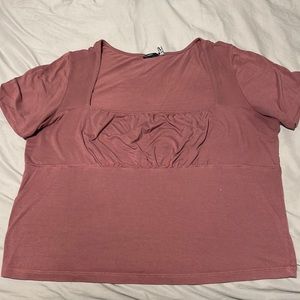 Purple squared neck top